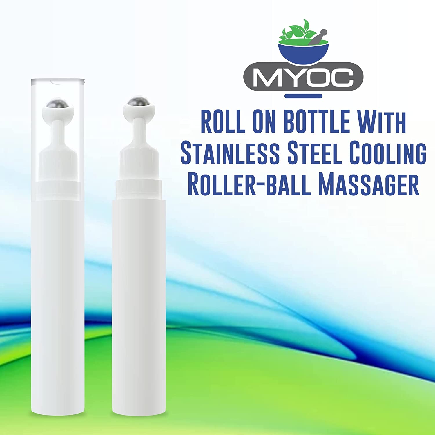 Shoprythm Packaging,Plastic Travel Bottles MYOC Empty Roll On Bottle with Metal Roller-ball Massager